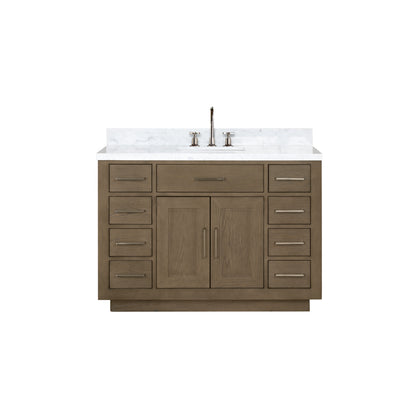 Lexora Abbey 48 in. Grey Oak Single Sink Bath Vanity
