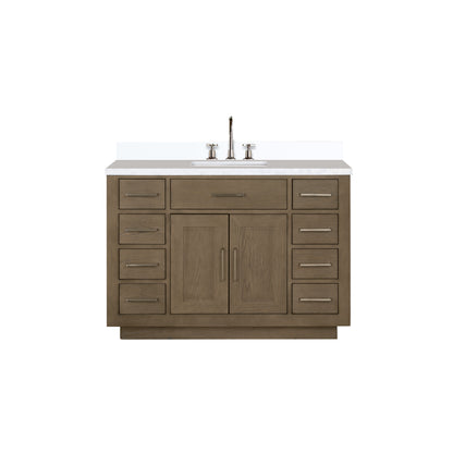 Lexora Abbey 48 in. Grey Oak Single Sink Bath Vanity