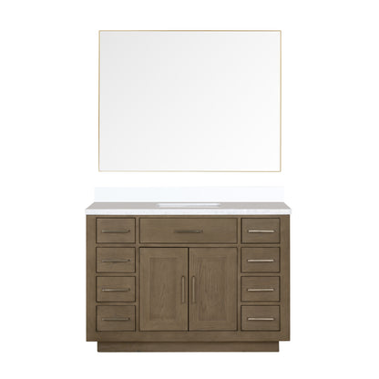 Lexora Abbey 48 in. Grey Oak Single Sink Bath Vanity