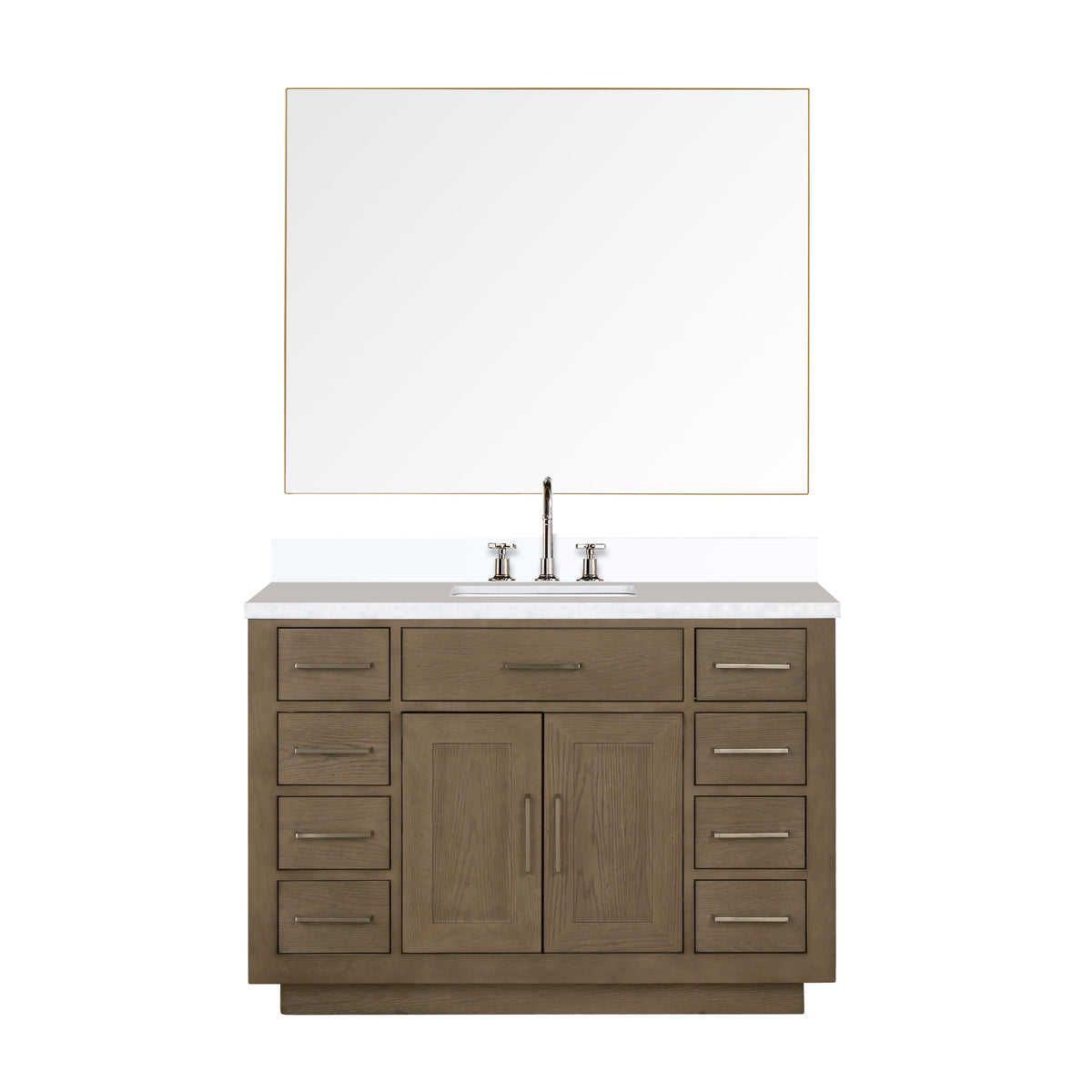 Lexora Abbey 48 in. Grey Oak Single Sink Bath Vanity