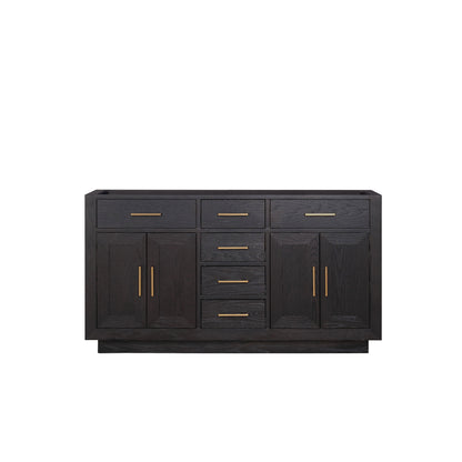 Lexora Abbey 60 in. Black Oak Double Sink Bath Vanity
