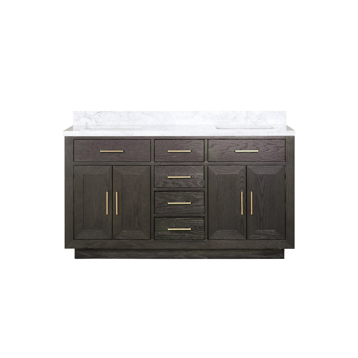Lexora Abbey 60 in. Brown Oak Double Sink Bath Vanity