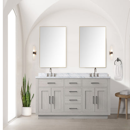 Lexora Abbey 60 in. White Oak Double Sink Bath Vanity