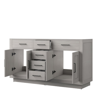 Lexora Abbey 60 in. White Oak Double Sink Bath Vanity