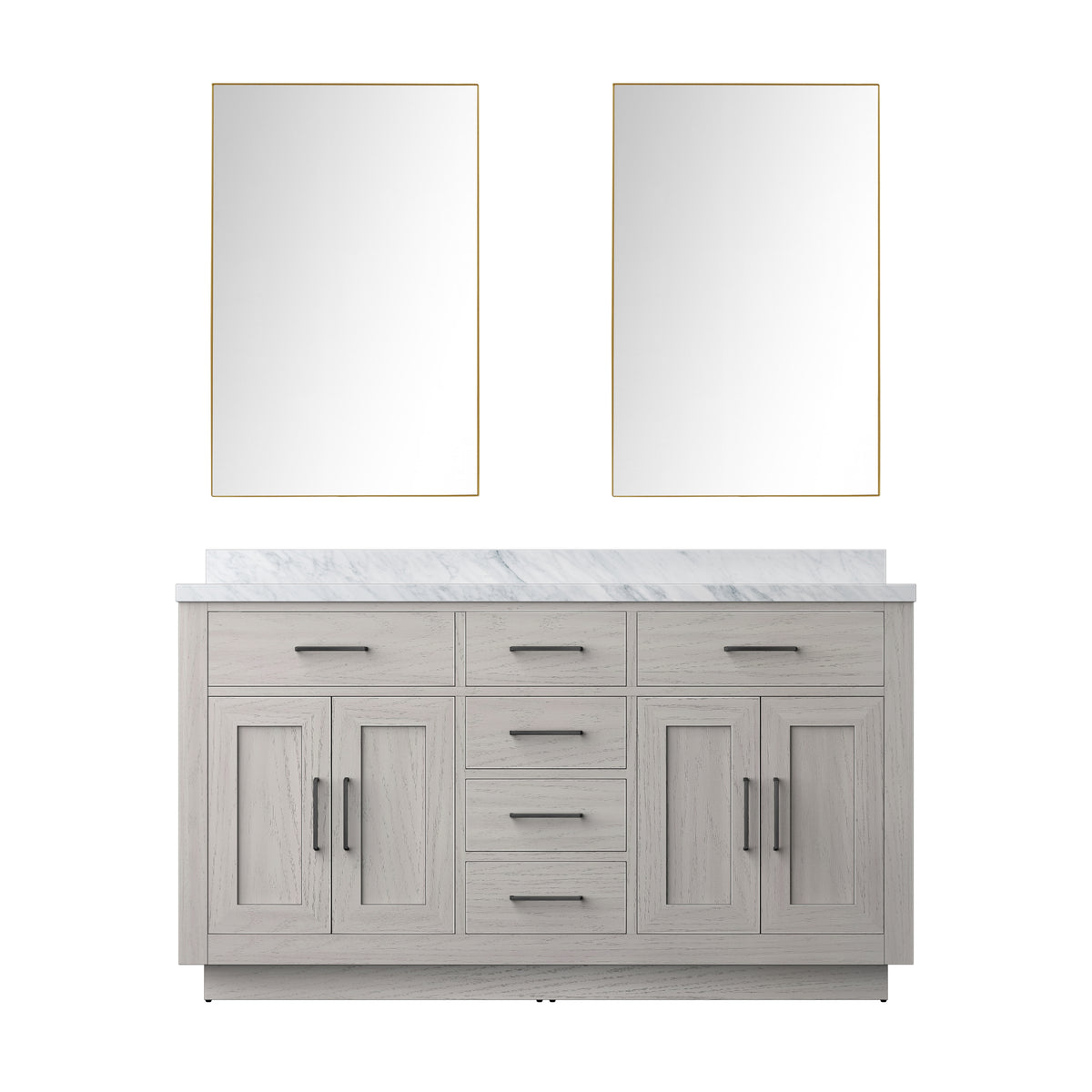 Lexora Abbey 60 in. White Oak Double Sink Bath Vanity