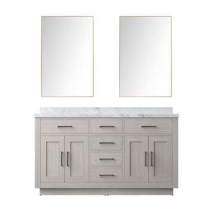 Lexora Abbey 60 in. White Oak Double Sink Bath Vanity