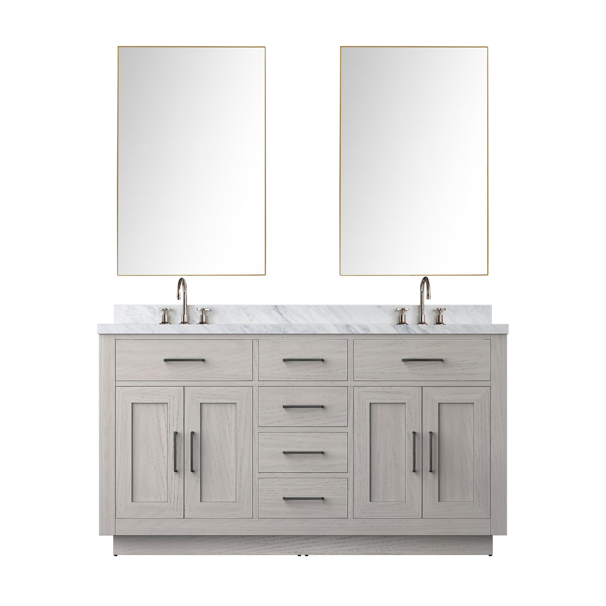 Lexora Abbey 60 in. White Oak Double Sink Bath Vanity