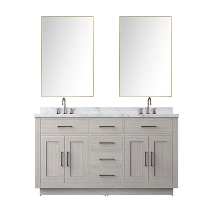 Lexora Abbey 60 in. White Oak Double Sink Bath Vanity