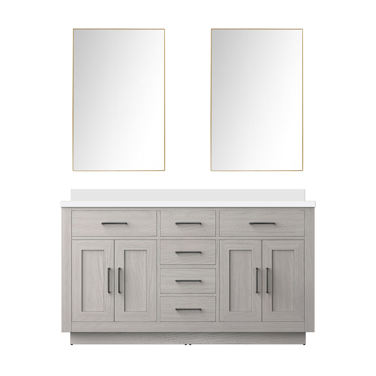 Lexora Abbey 60 in. White Oak Double Sink Bath Vanity