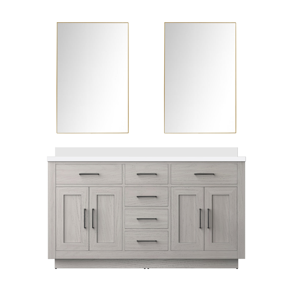 Lexora Abbey 60 in. White Oak Double Sink Bath Vanity