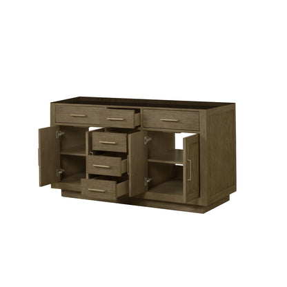Lexora Abbey 60 in. Grey Oak Double Sink Bath Vanity