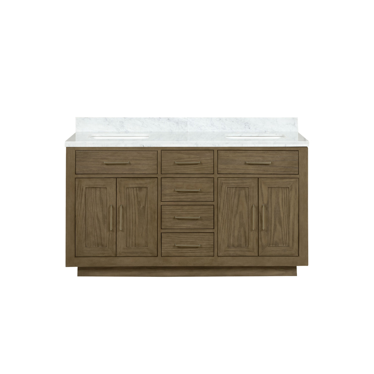 Lexora Abbey 60 in. Grey Oak Double Sink Bath Vanity