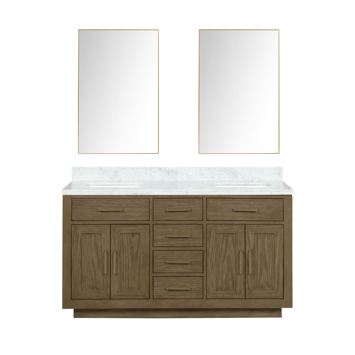 Lexora Abbey 60 in. Grey Oak Double Sink Bath Vanity