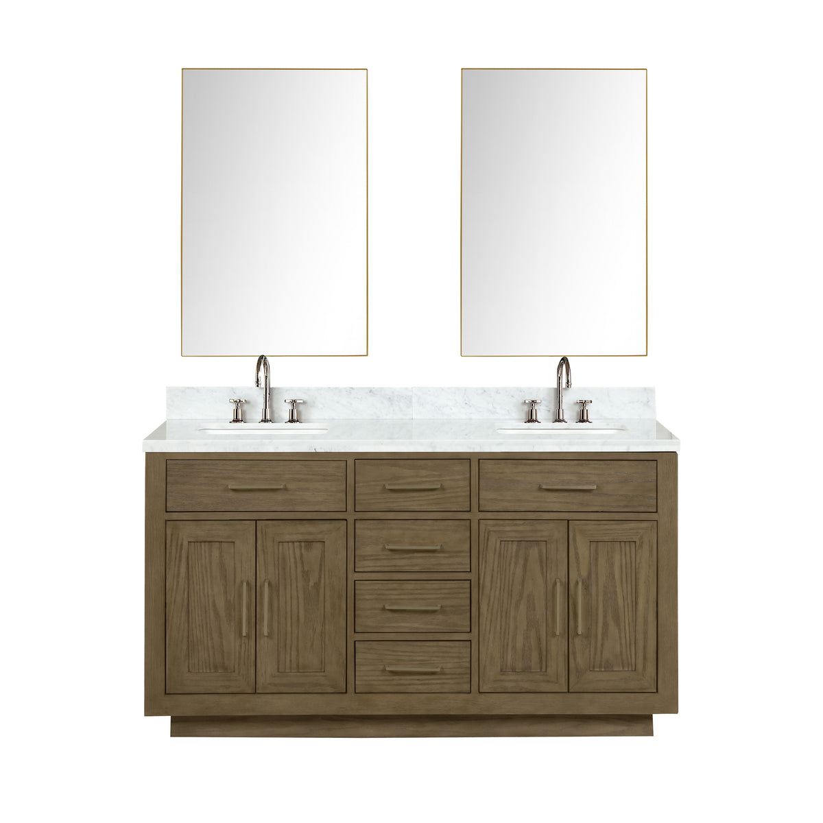 Lexora Abbey 60 in. Grey Oak Double Sink Bath Vanity