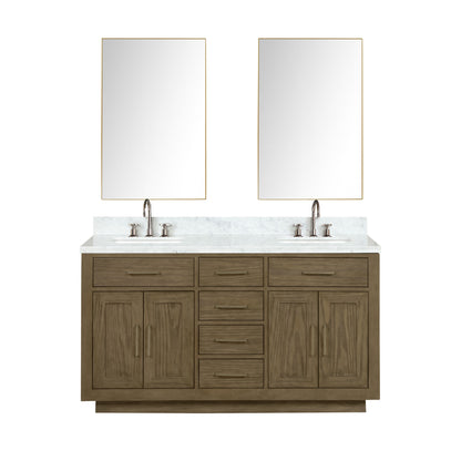 Lexora Abbey 60 in. Grey Oak Double Sink Bath Vanity
