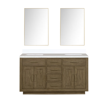 Lexora Abbey 60 in. Grey Oak Double Sink Bath Vanity
