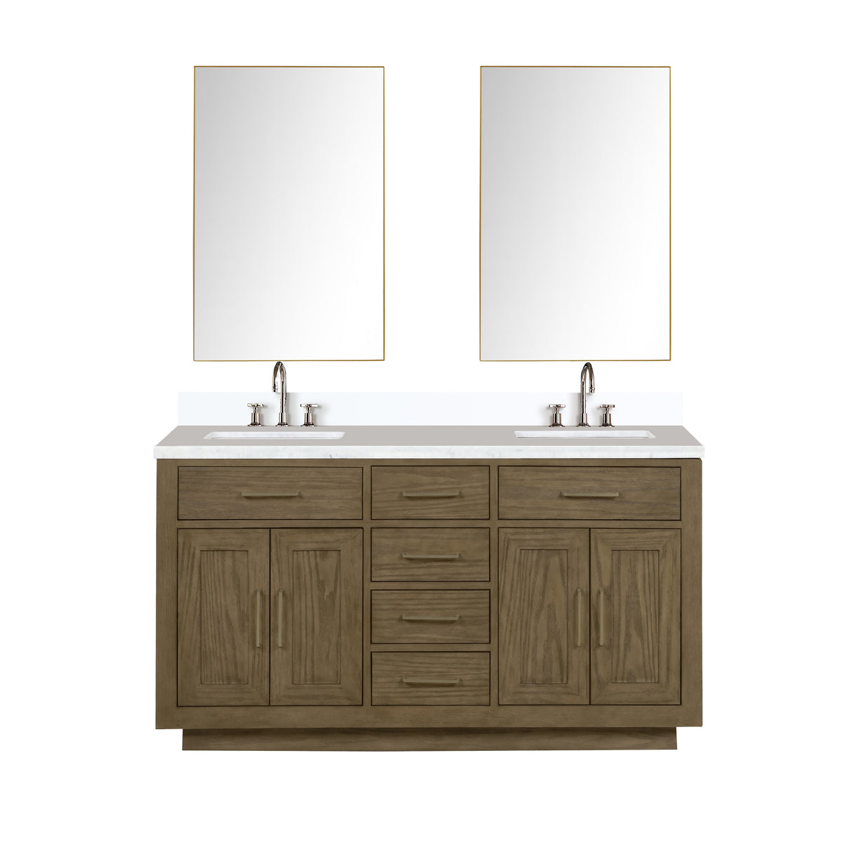 Lexora Abbey 60 in. Grey Oak Double Sink Bath Vanity