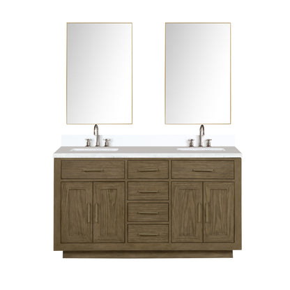 Lexora Abbey 60 in. Grey Oak Double Sink Bath Vanity
