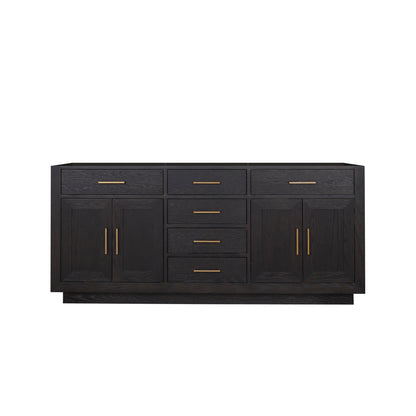 Lexora Abbey 72 in. Black Oak Double Sink Bath Vanity