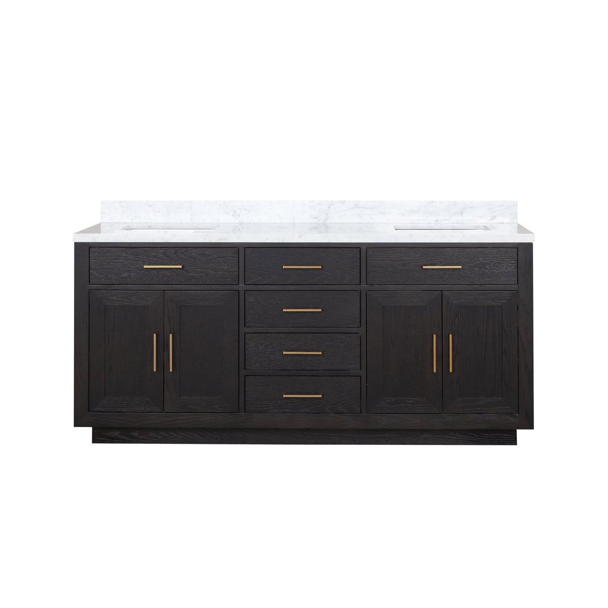 Lexora Abbey 72 in. Black Oak Double Sink Bath Vanity