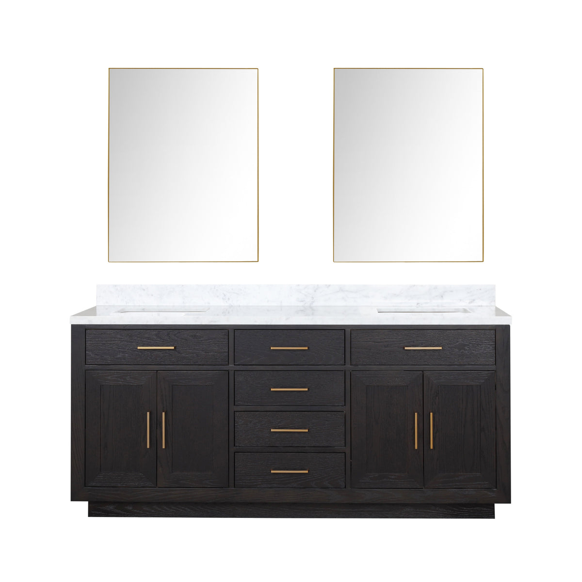 Lexora Abbey 72 in. Black Oak Double Sink Bath Vanity
