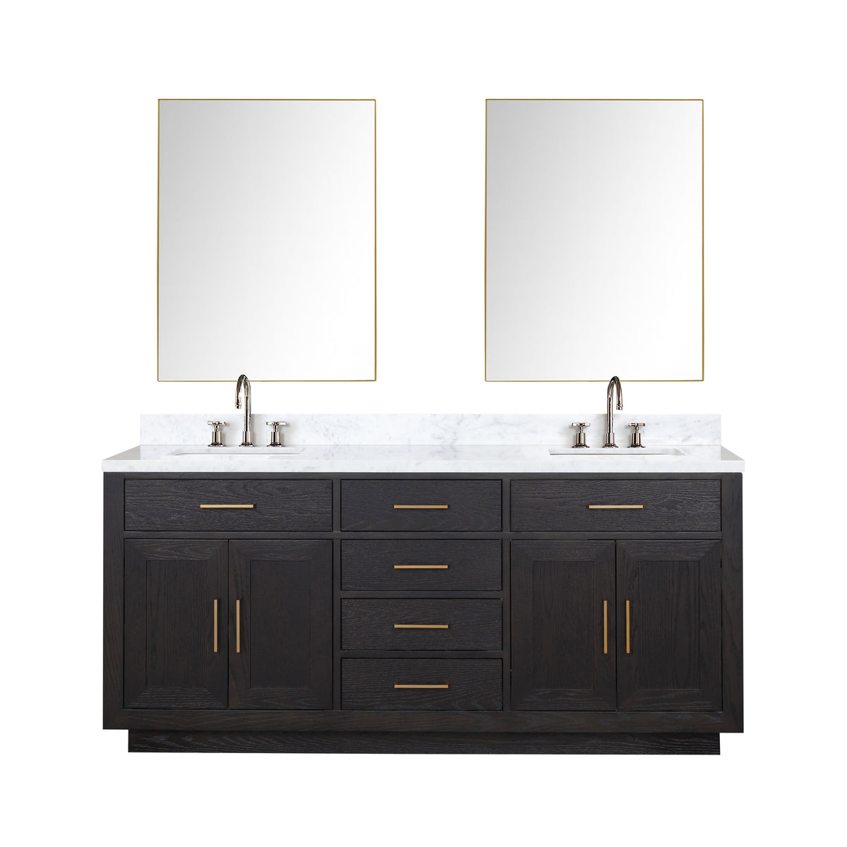 Lexora Abbey 72 in. Black Oak Double Sink Bath Vanity