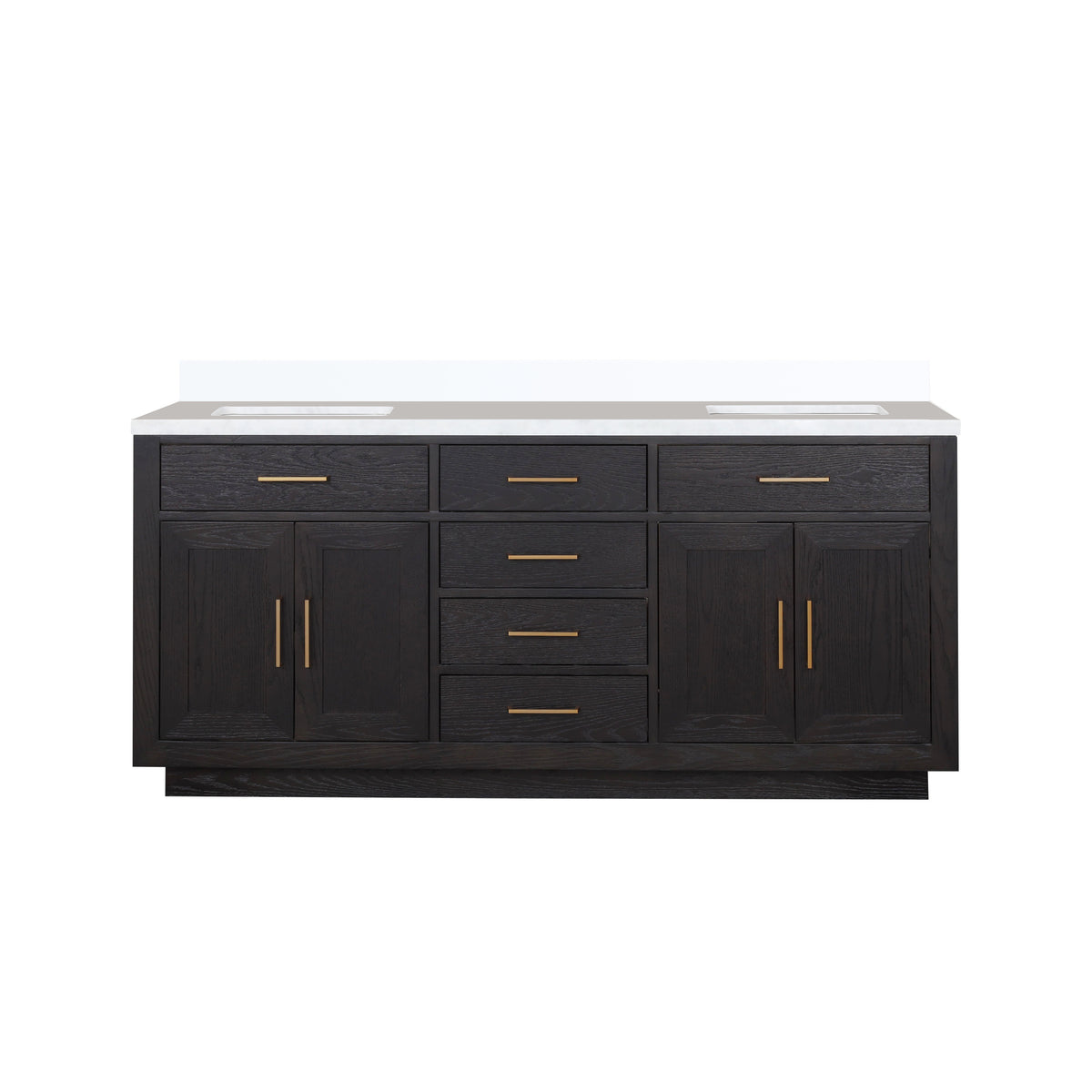 Lexora Abbey 72 in. Black Oak Double Sink Bath Vanity