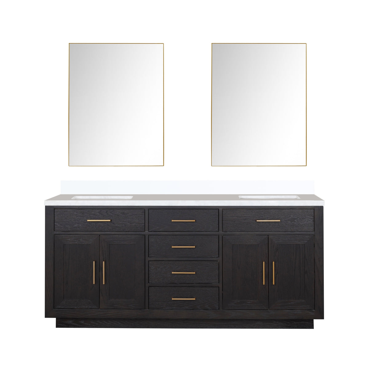 Lexora Abbey 72 in. Black Oak Double Sink Bath Vanity