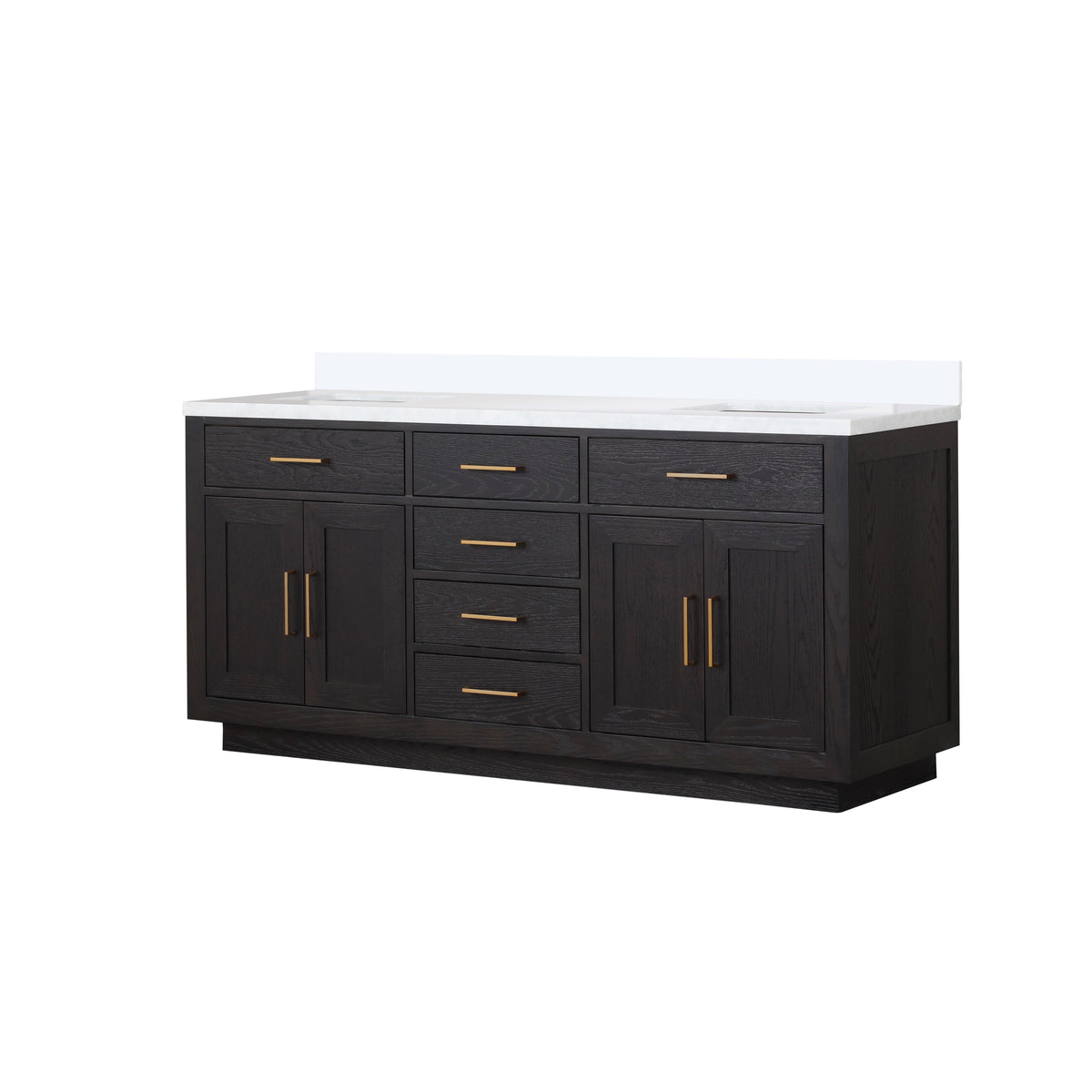 Lexora Abbey 72 in. Black Oak Double Sink Bath Vanity
