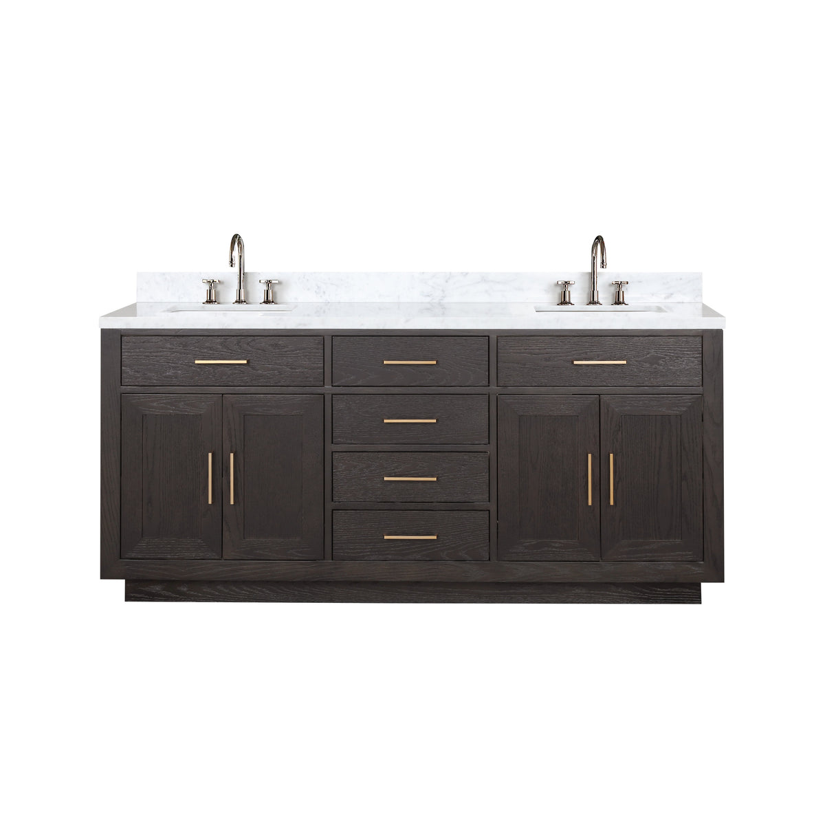 Lexora Abbey 72 in. Brown Oak Double Sink Bath Vanity