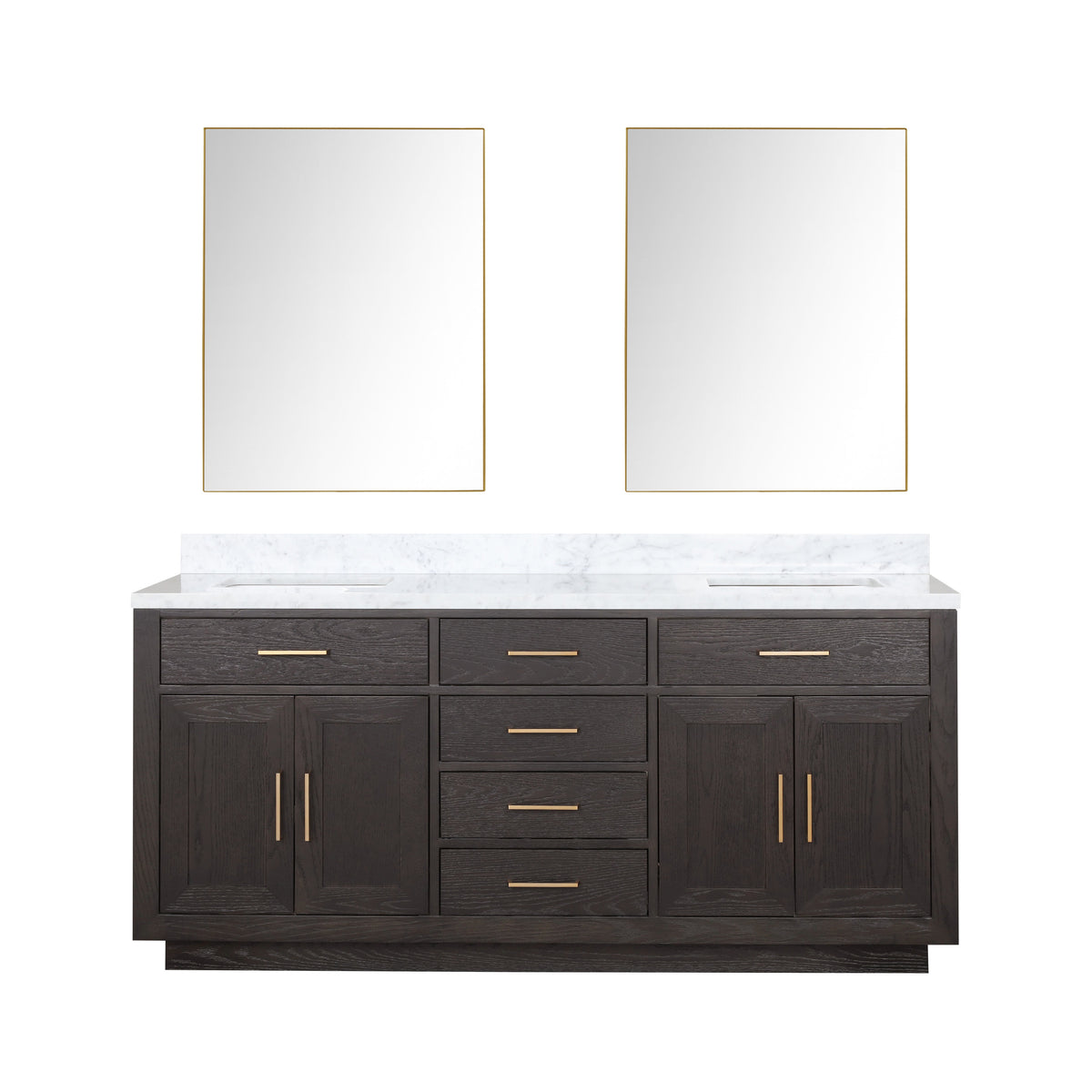 Lexora Abbey 72 in. Brown Oak Double Sink Bath Vanity
