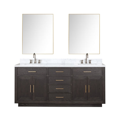 Lexora Abbey 72 in. Brown Oak Double Sink Bath Vanity