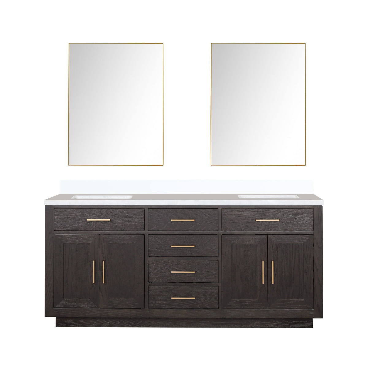Lexora Abbey 72 in. Brown Oak Double Sink Bath Vanity
