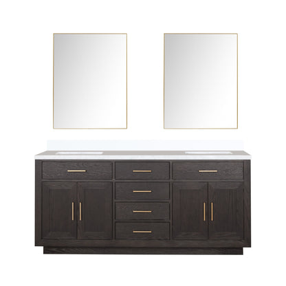 Lexora Abbey 72 in. Brown Oak Double Sink Bath Vanity