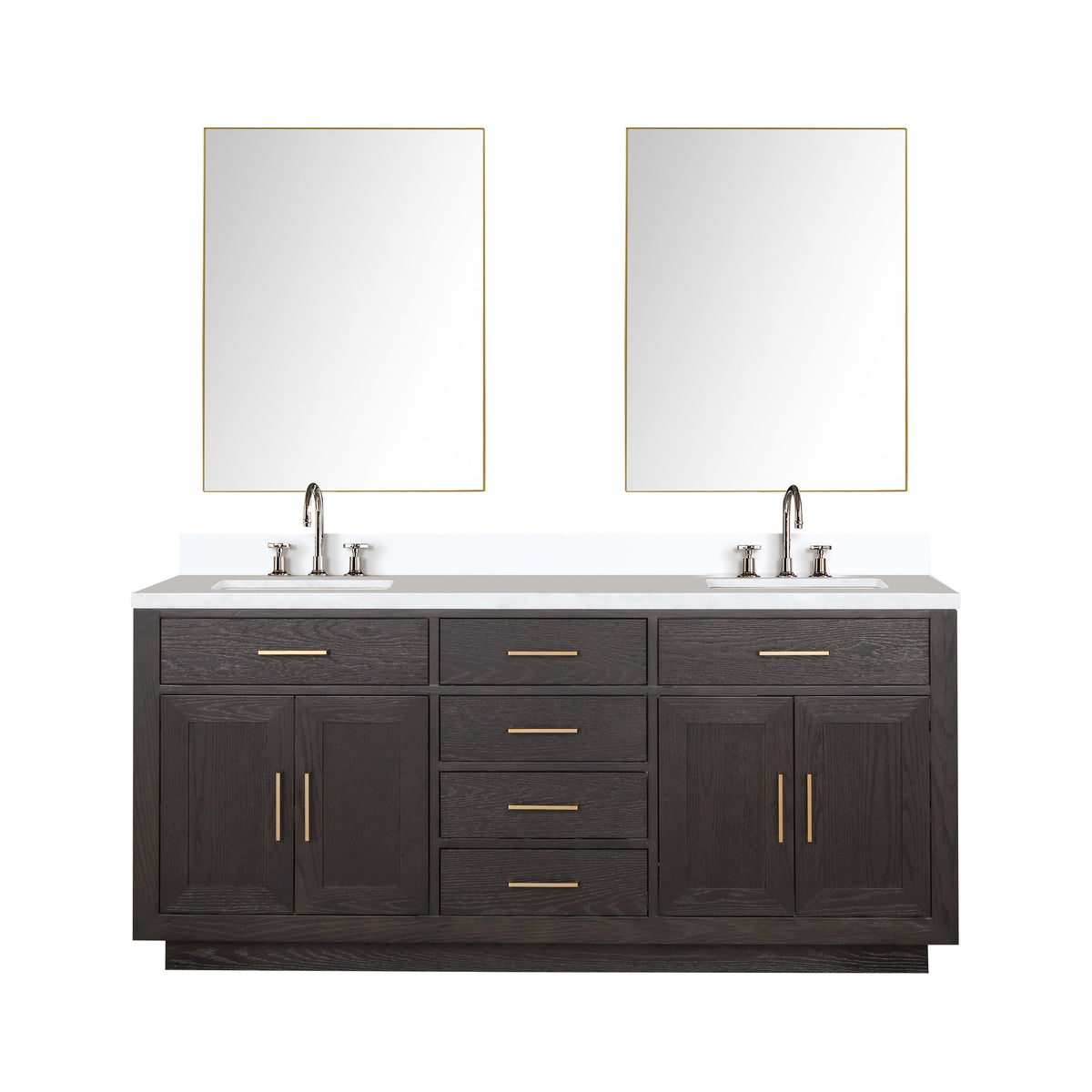 Lexora Abbey 72 in. Brown Oak Double Sink Bath Vanity
