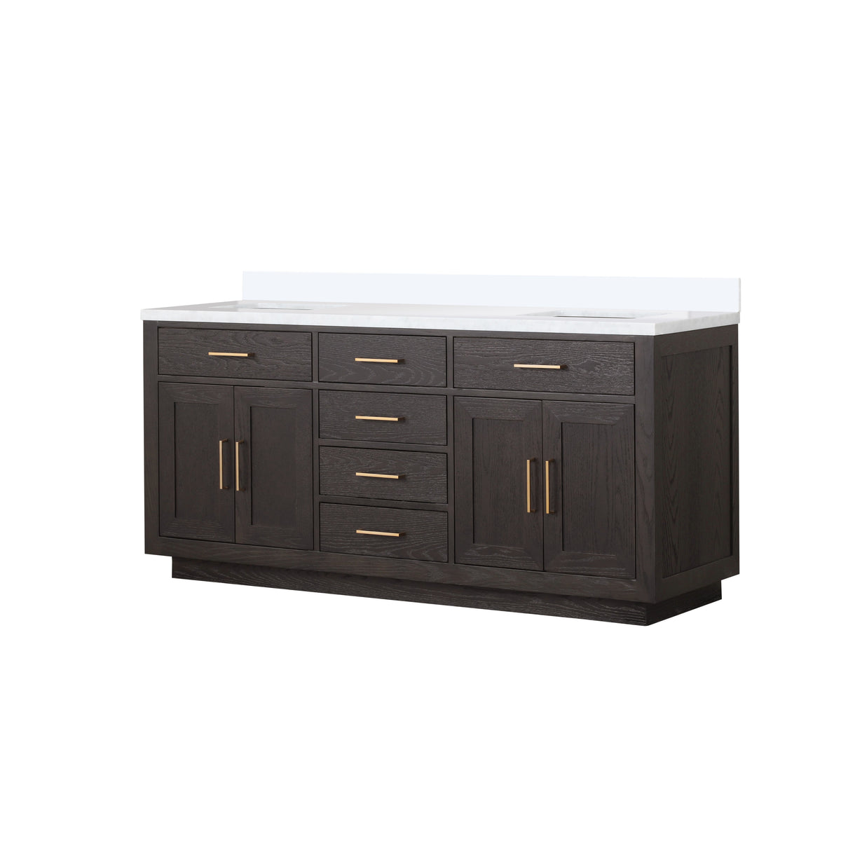 Lexora Abbey 72 in. Brown Oak Double Sink Bath Vanity
