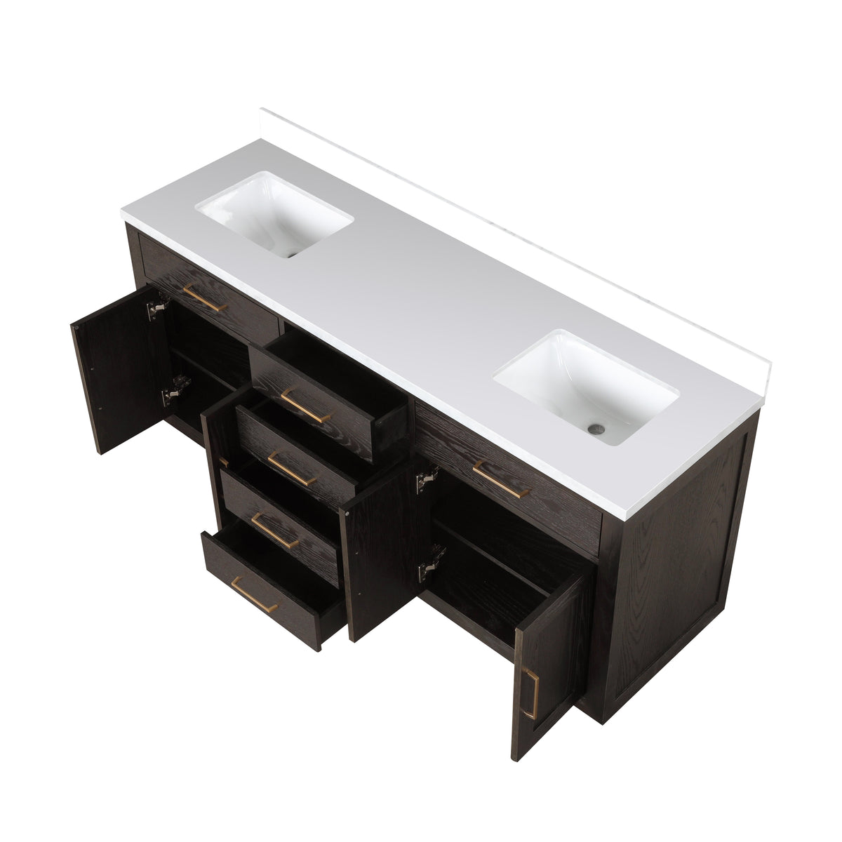 Lexora Abbey 72 in. Brown Oak Double Sink Bath Vanity