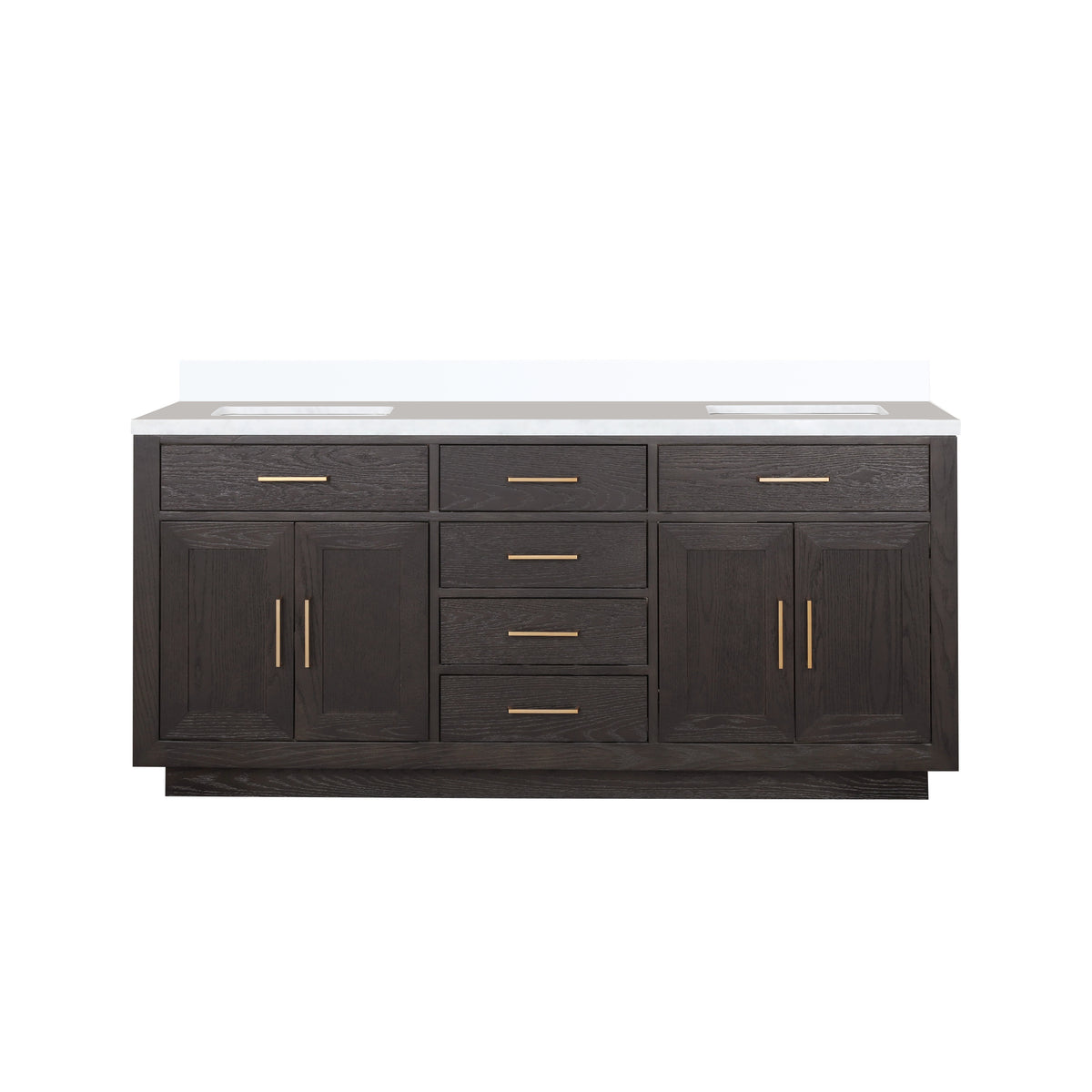 Lexora Abbey 72 in. Brown Oak Double Sink Bath Vanity