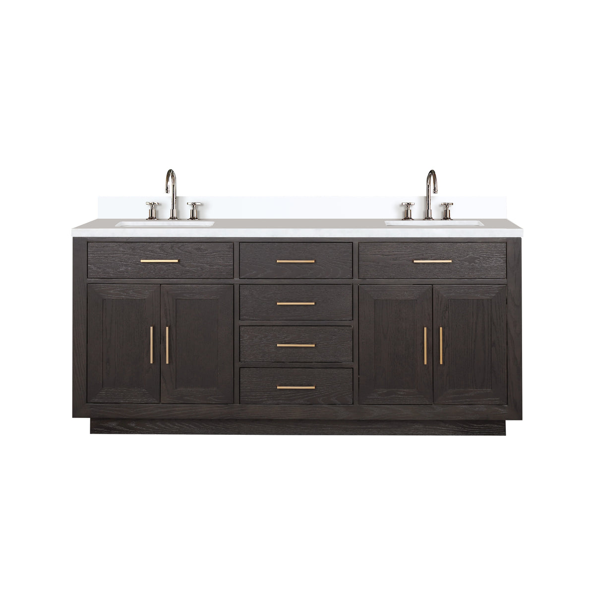 Lexora Abbey 72 in. Brown Oak Double Sink Bath Vanity