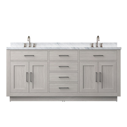Lexora Abbey 72 in. White Oak Double Sink Bath Vanity