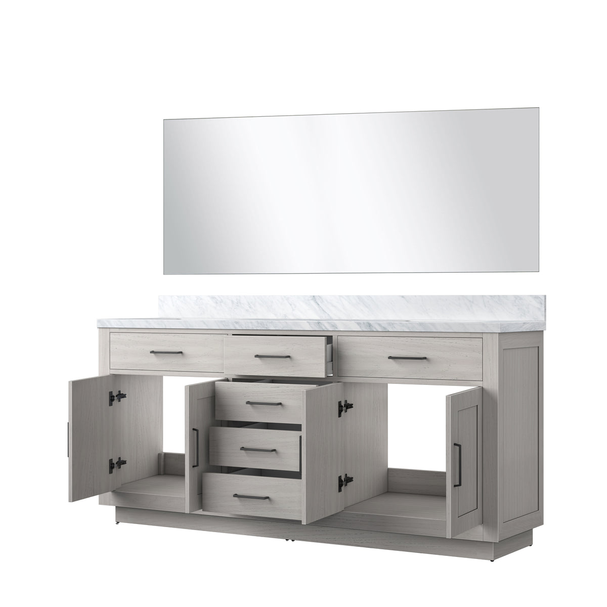 Lexora Abbey 72 in. White Oak Double Sink Bath Vanity