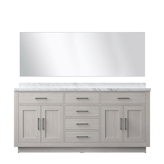 Lexora Abbey 72 in. White Oak Double Sink Bath Vanity
