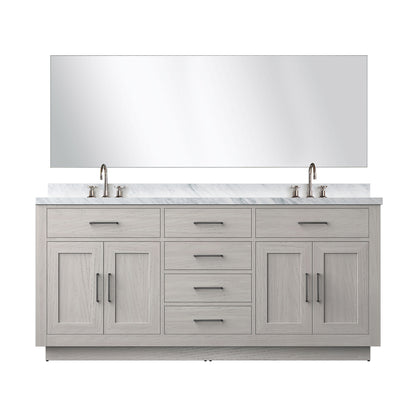 Lexora Abbey 72 in. White Oak Double Sink Bath Vanity