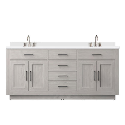 Lexora Abbey 72 in. White Oak Double Sink Bath Vanity
