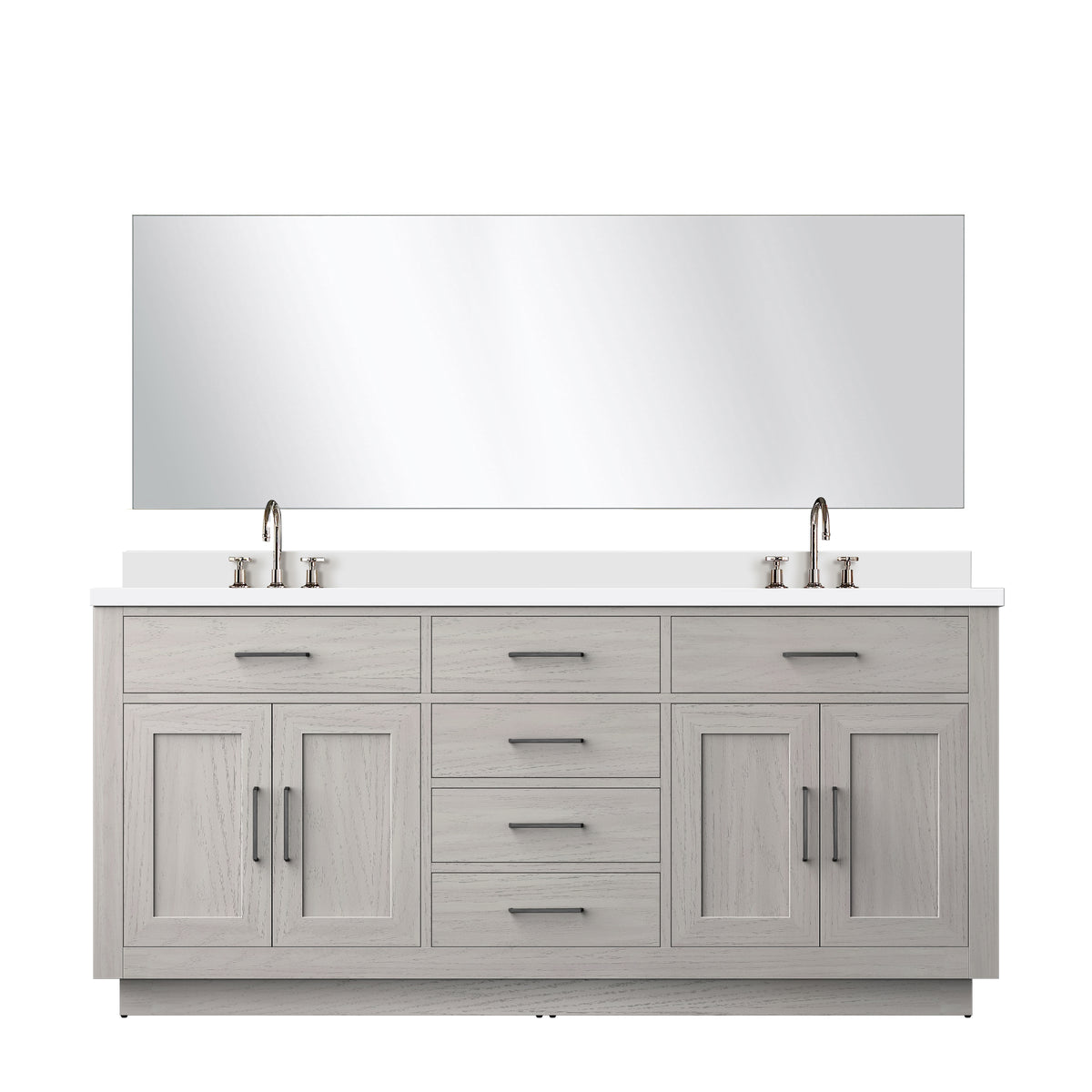 Lexora Abbey 72 in. White Oak Double Sink Bath Vanity