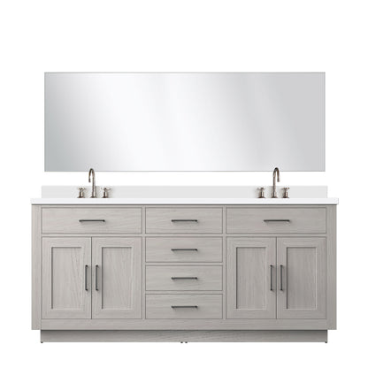 Lexora Abbey 72 in. White Oak Double Sink Bath Vanity