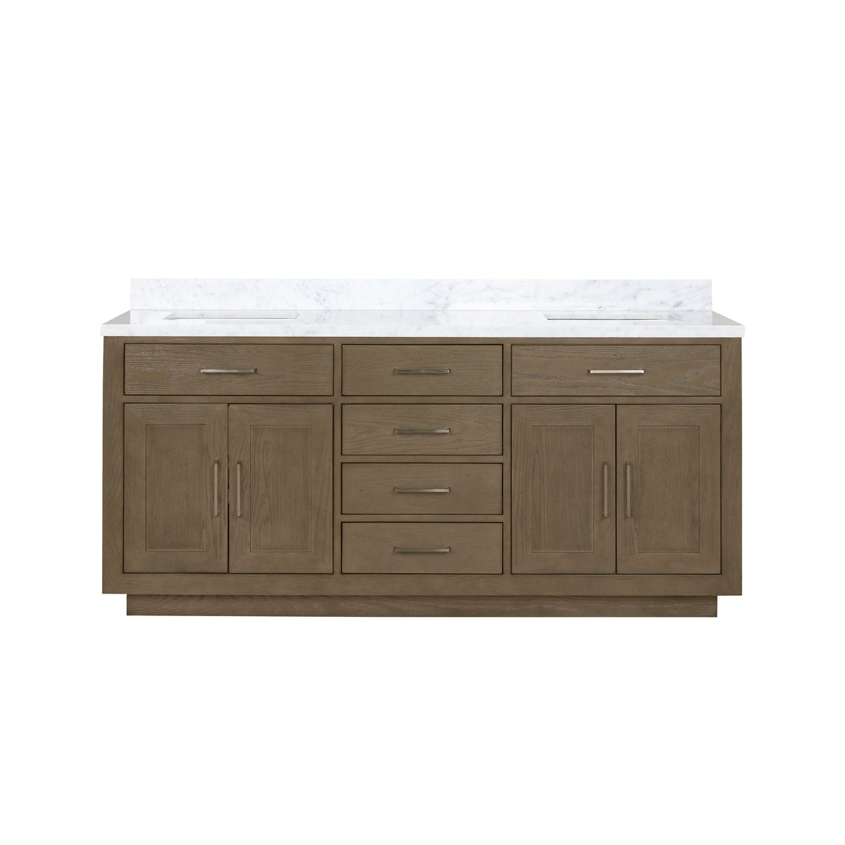 Lexora Abbey 72 in. Grey Oak Double Sink Bath Vanity