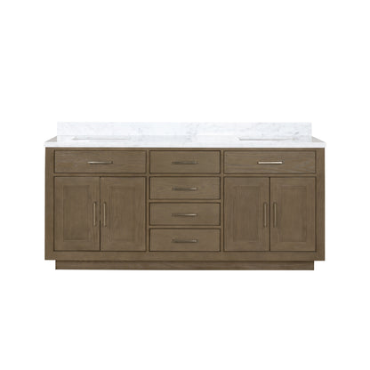 Lexora Abbey 72 in. Grey Oak Double Sink Bath Vanity