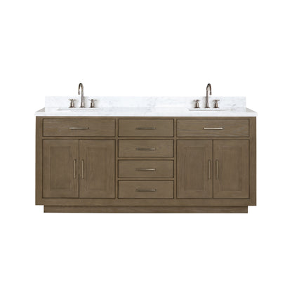 Lexora Abbey 72 in. Grey Oak Double Sink Bath Vanity