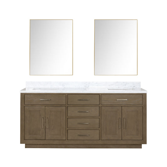 Lexora Abbey 72 in. Grey Oak Double Sink Bath Vanity